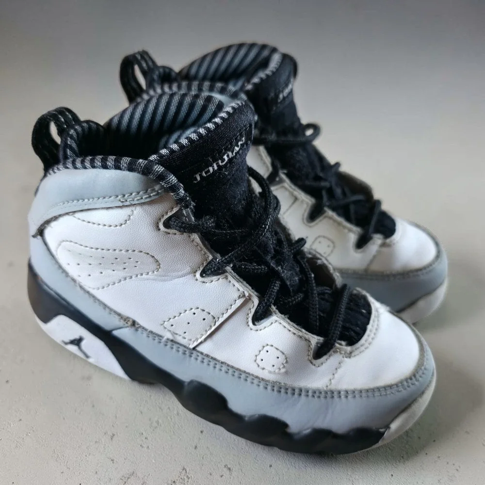 Jordan 9 Retro BT Shoes Toddler Size 9C White Black Wolf Grey 401812-116 Kids OG